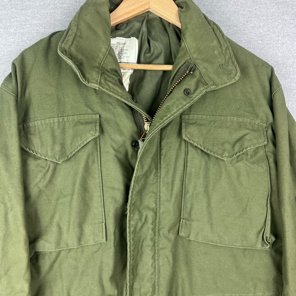 Vintage 1979 US Military M-65 Field Jacket Olive Green Small Regular M65 Coat